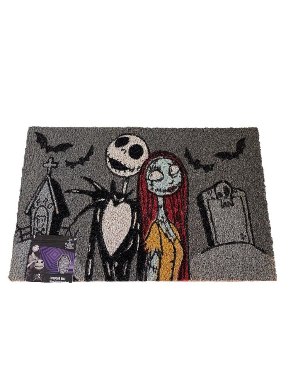 Disney Nightmare Before Christmas Jack Skellington Sally Coir Door Mat Halloween